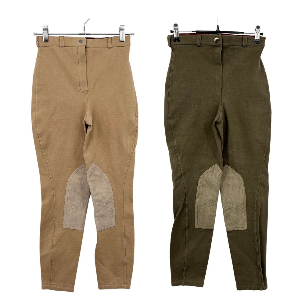 On Course Size 26 Riding Breeches Lot of 2 Pair Equestrian Stretch Tan Olive